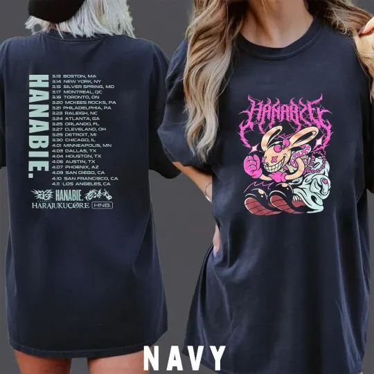 Discover Hanabie North America Tour 2026 Rabbit Tour Inspired T-Shirt