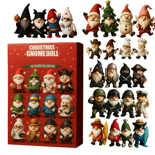 Discover Christmas Gnome Countdown 2D Flat Acrylic Decor Christmas Advent Countdown