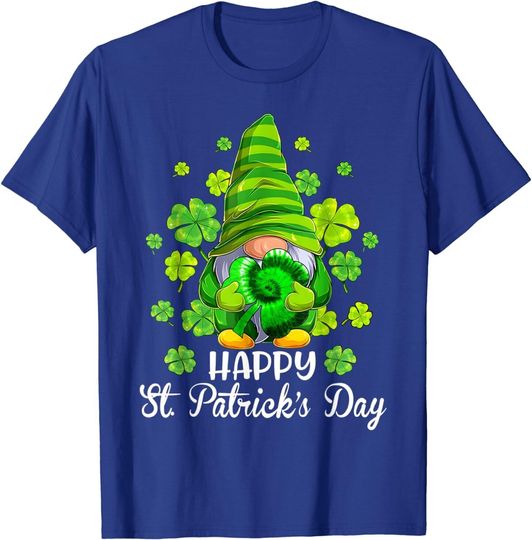 Happy St. Patrick's Day Gnome Tie Dye Shamrock T-Shirt