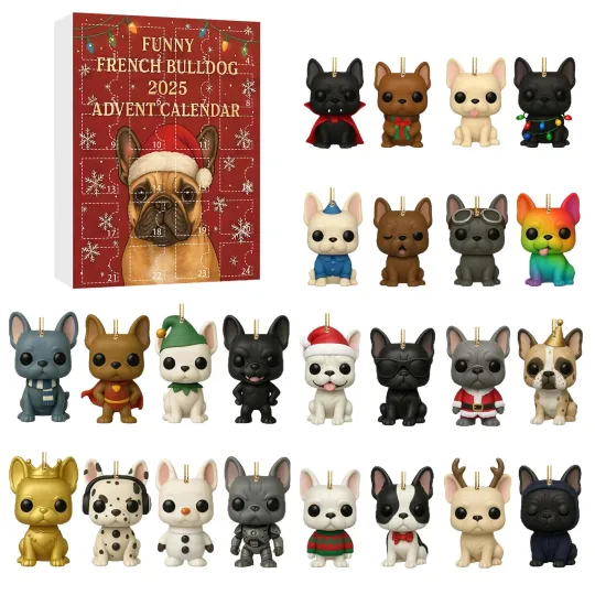 Discover Acrylic Advent Calendar Blind Box - Funny French Bulldog 2025 Christmas Countdown Calendar