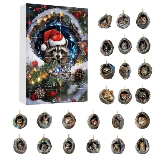 Discover Funny Animal Christmas  Advent Calendar 2025 2D Acrylic 24 Days