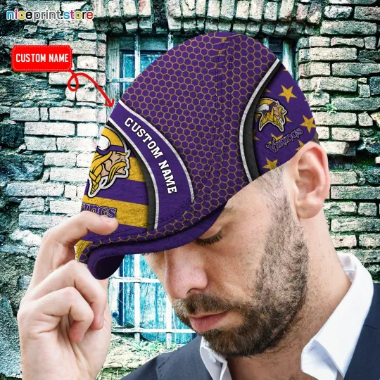 Discover Minnesota Team Vikings Jeff Cap football Jeff Cap Driving Cap Golf Cap For Men