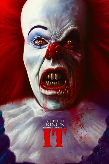 Discover 1990 Stephen King IT Movie Poster Pennywise Dancing Clown Derry Maine