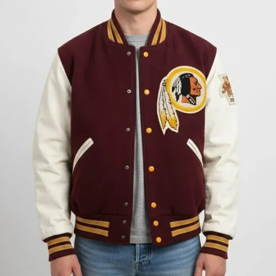 Discover 80’s Washington Redskins Maroon Wool Varsity Letterman Jacket