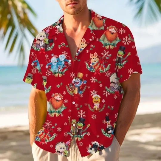 Discover The Muppet Xmas Carol Kermit Frog Miss Piggy Friend Hawaiian Shirt