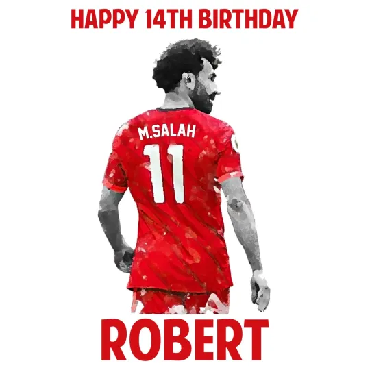 Discover Mo Salah Liverpool FC Birthday Wrapping Paper Personalized Name Gift Wrap UK