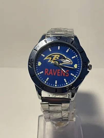 Discover Baltimore Ravens Football Team Logo Men's Stainless Steel Watch