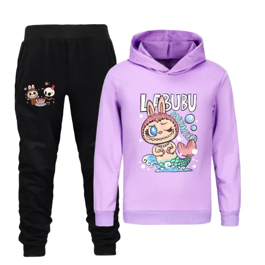 Discover LABUBU Girls' Hoodie and Joggers Set