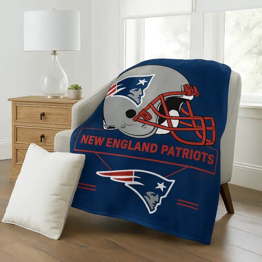 Discover New England Patriots football Plush Blanket, Soft & Warm