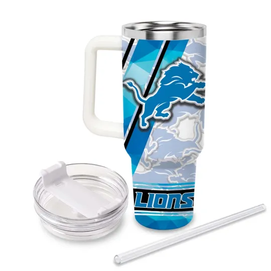 Discover Personalized Detroit Football Fan Inspired Tumbler 40oz with Handle