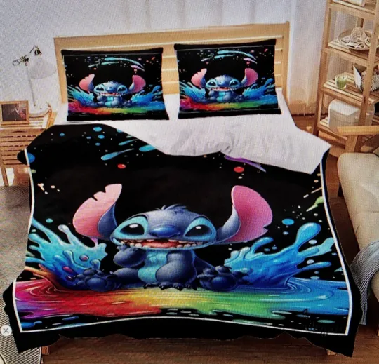 Discover Cartoon Child's Lilo and Stitch Bedding Set Comforter Duvet Cover