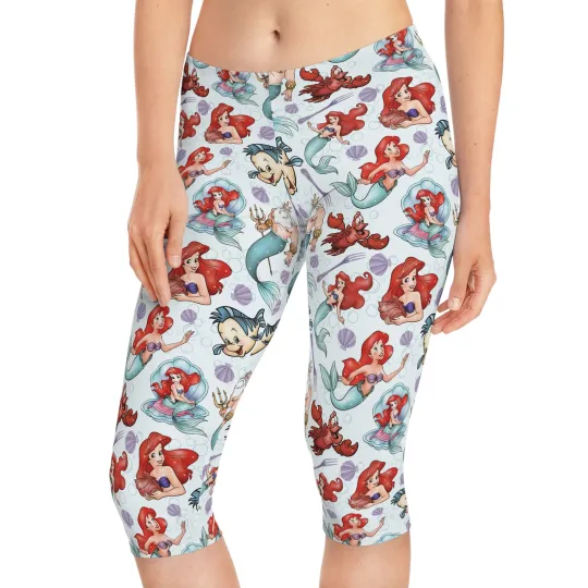 Discover Little Mermaid Women's Capri Leggings, Gift for Her