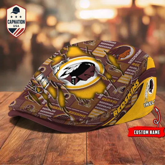 Discover Washington-Redskins Jeff Cap football Newsboy Cap Golf Cap Driving Hat for Men