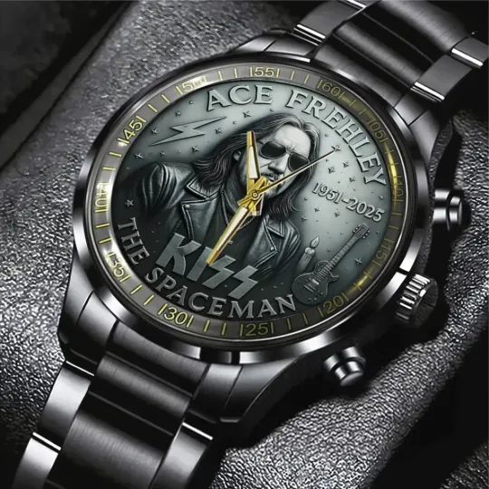 Discover KISS x Ace Frehley Black Stainless Steel Watch