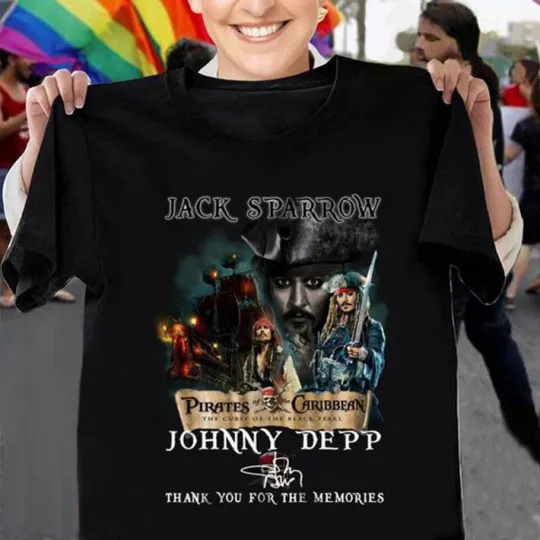 Discover Jack Sparrow Pirates of the Caribbean Johnny Depp T-Shirt for Men