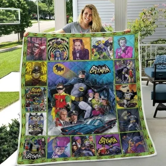 Discover Batman 1966 Tv Series Characters Amazing Heroes Quilt, Cartoon Quilt, Gift For Kids