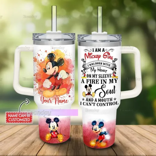 Discover Personalized I Am A Mickey Girl 40oz Tumbler with Handle