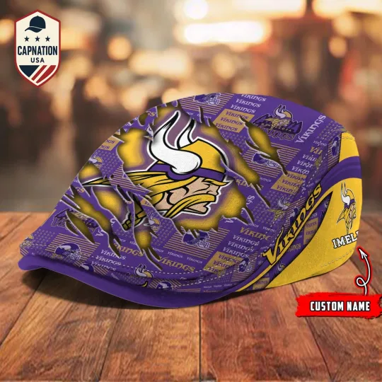 Discover Minnesota-Vikings Jeff Cap football Newsboy Cap Golf Cap Driving Hat for Men