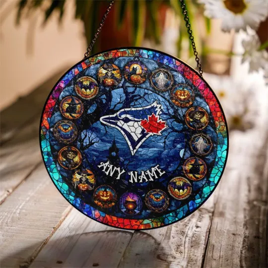 Discover Toronto Blue Jays Suncatcher Stained Glass Window Hanging Decor