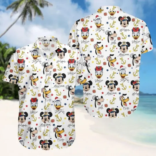 Discover Mickey & Friends Signature Let's Cruise Summer Hawaiian Shirt