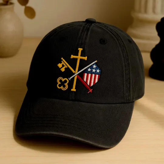 Discover Embroidered Habemus Papam Leo XIV Cap with Catholic Cross & USA Flag