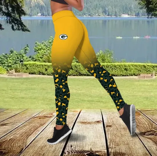 Discover Bay Packers Football Leggings, Green Bay Team Football Leggings, Green Packers Game Day Football Leggings