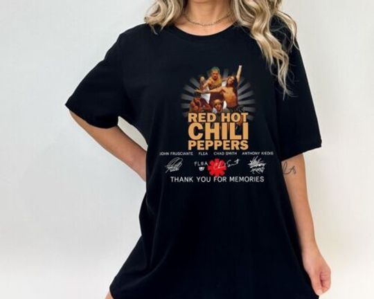 Red Hot Chili Peppers Band Signatures T-Shirt, RHCP Rock Band Shirt, Fans Gift