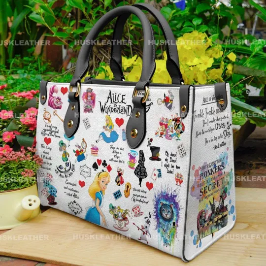Discover Alice in Wonderland Cartoon Leather Handbag for Women