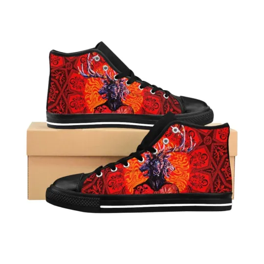 Discover Men's High Top Sneakers - Mastodon Inspired Blood Mountain Fan Shoes