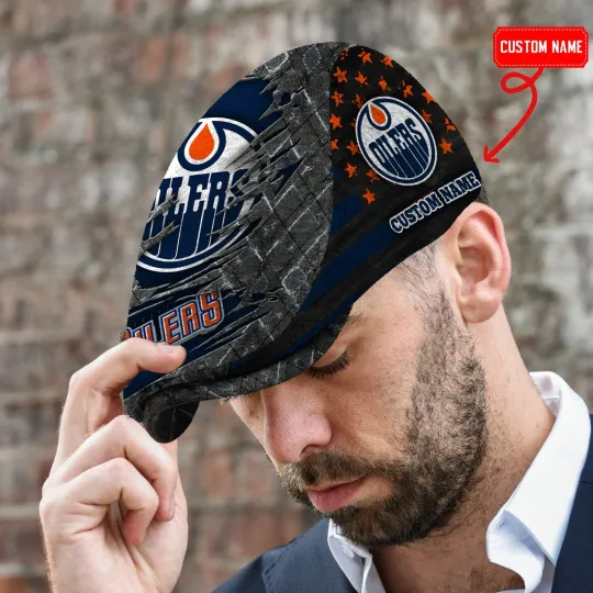 Discover Edmonton Team Oilers Jeff Cap NHL Jeff Cap Golf Cap Newsboy Cap Flat Cap