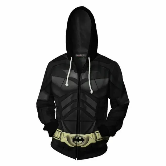 Discover Batman Hoodie Superhero 3D Print Cosplay Hooded Zipper Jacket Coat