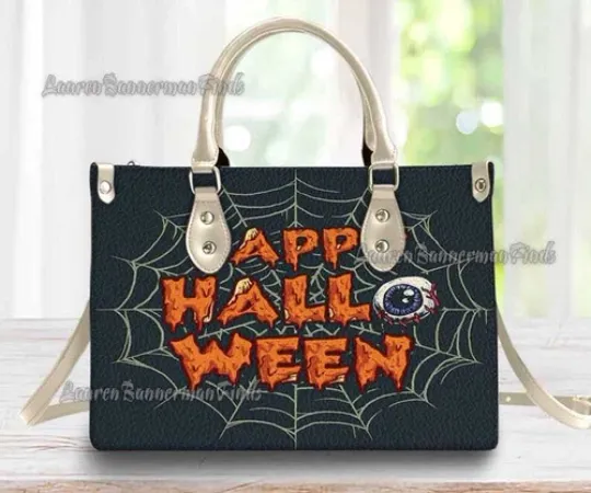 Discover Horror Movie Leather Handbag, Halloween Gift Shoulder Bag