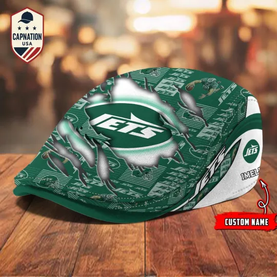 Discover New-York-Jets Jeff Cap football Newsboy Cap Golf Cap Driving Hat for Men