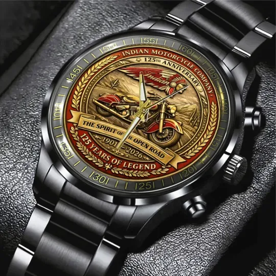 Discover Motorcycle 125th Anniversary Black Stainless Steel Watch