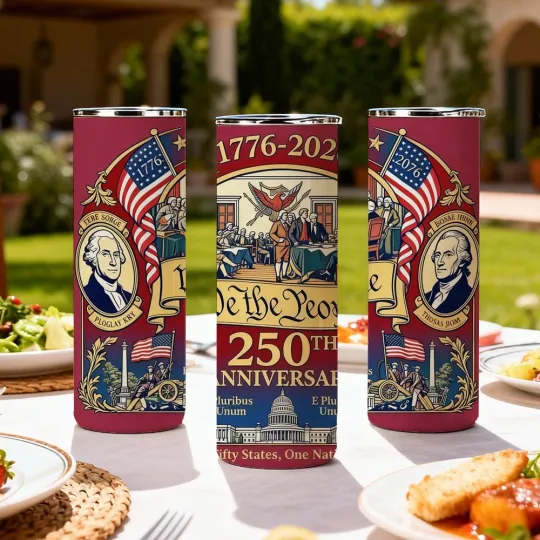 Discover 250th Anniversary Stainless Steel Insulated Tumbler with Lid and Straw 20oz