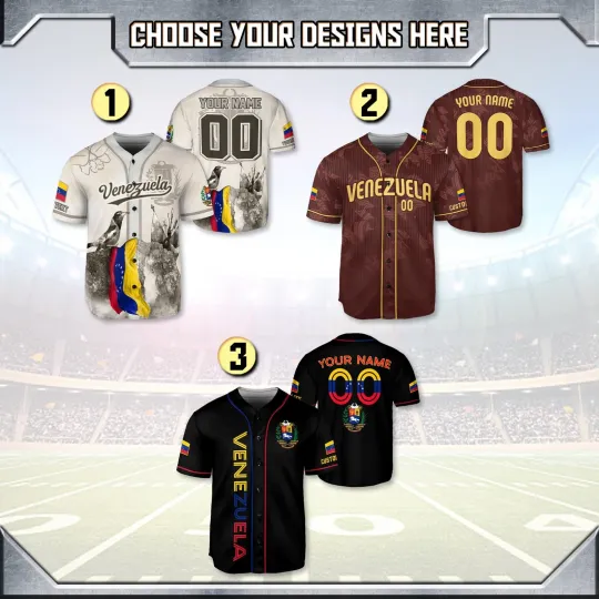 Discover Personalized Venezuela Baseball Jersey, Custom Name Number Team Shirt