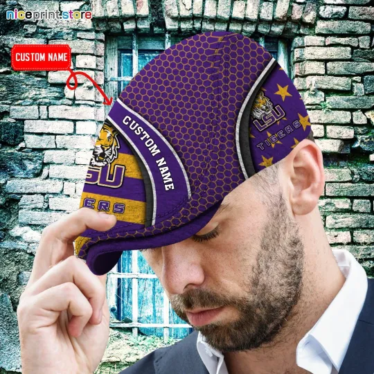 Discover LSU Team Tigers Jeff Cap NCAA Newsboy Cap Flat Cap NCAA Cap For Men