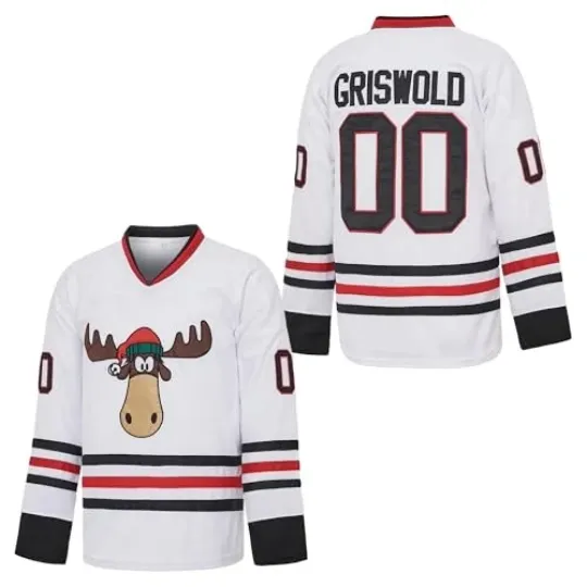 Discover #00 Griswold X-Mas Christmas Vacation Mens Movie Hockey Jersey