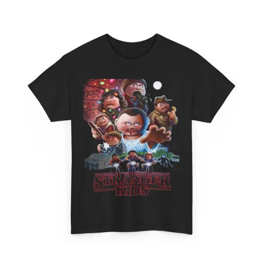 Discover Garbage Pail Kids Stranger Kids Parody T-Shirt Unisex Heavy Tee