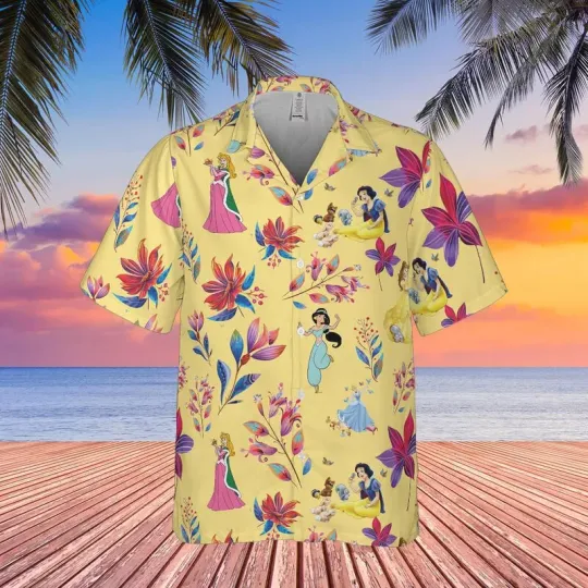 disney princess hawaiian shirt, cute gifts for dad, disneyland trip