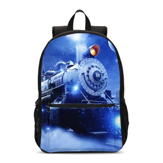 Discover Locomotive Train Engine Students Backpack, School Bag, Back To School Gift