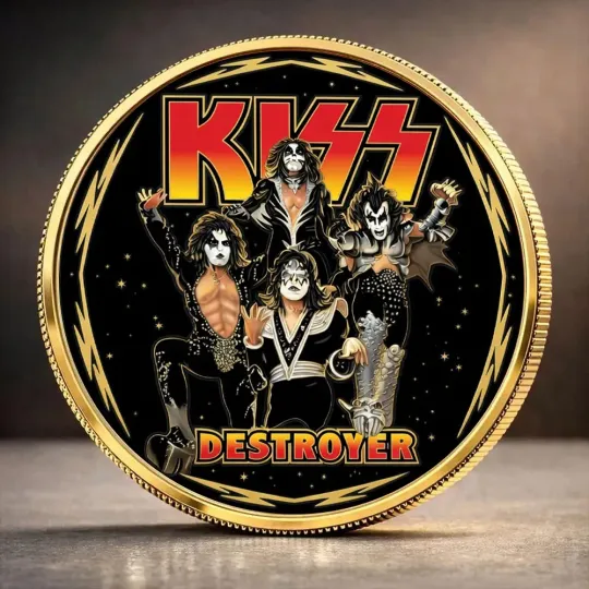Discover KISS Destroyer Band Challenge Coin, Rock Legend Demon Starchild Commemorative