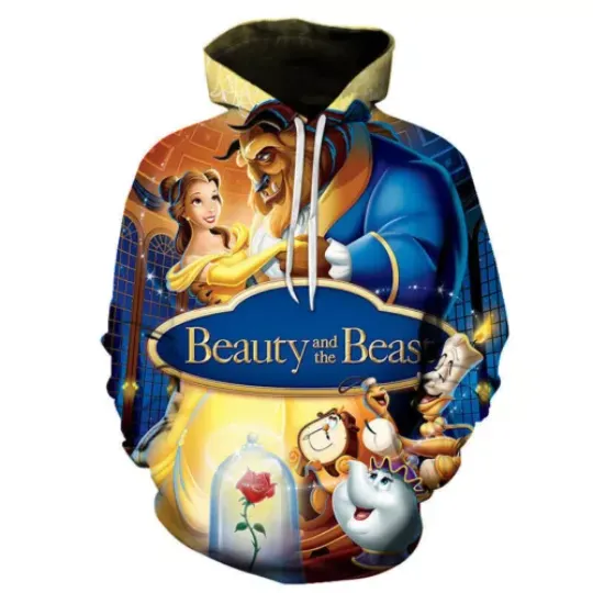 Cosplay Beauty and the Beast 3D Hoodies Princess Belle  Coat Costume