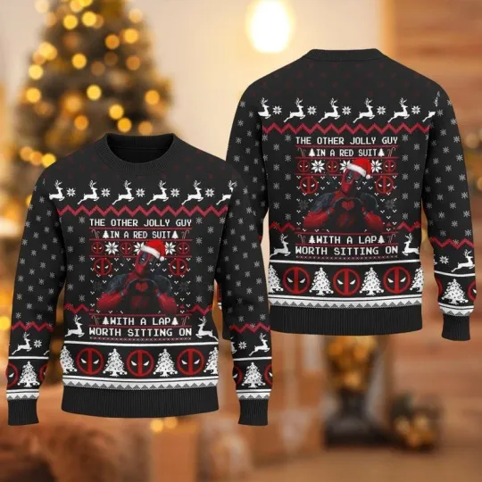 Discover Deadpool Christmas Ugly Sweater, Superhero Christmas Holiday Shirt, Spider Xmas Sweater