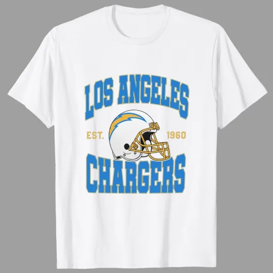 Discover Los Angeles Chargers Est 1960 Team Helmet Football T-Shirt, Gift for Fan