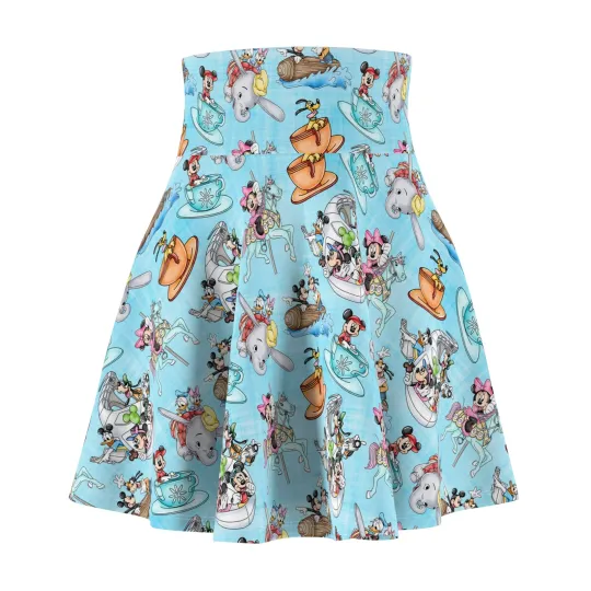 Discover Mickey Mouse Magic Kingdom Women's Skater Skirt, Gift for Her