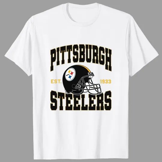 Discover Pittsburgh Steeler Est 1933 Team Helmet Football Team T-Shirt, Gift for Fan