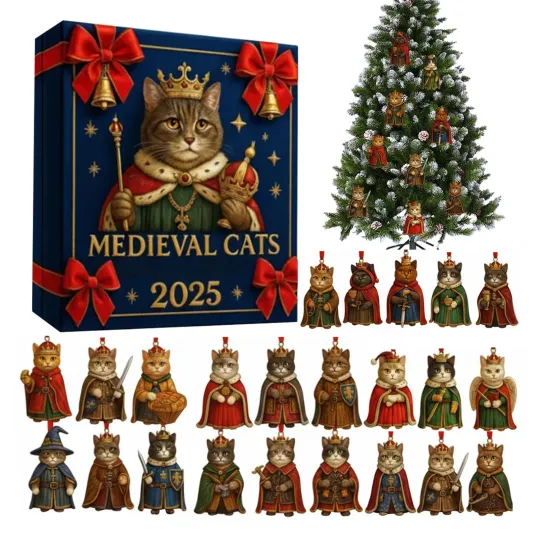 Discover Countdown Advent Calendar 2025 Christmas 24-Day 2D Acrylic Cat Ornament