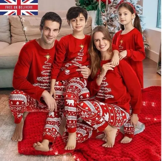 Discover Family Matching Christmas Pajama Set for Adults and Kids Sleepwear