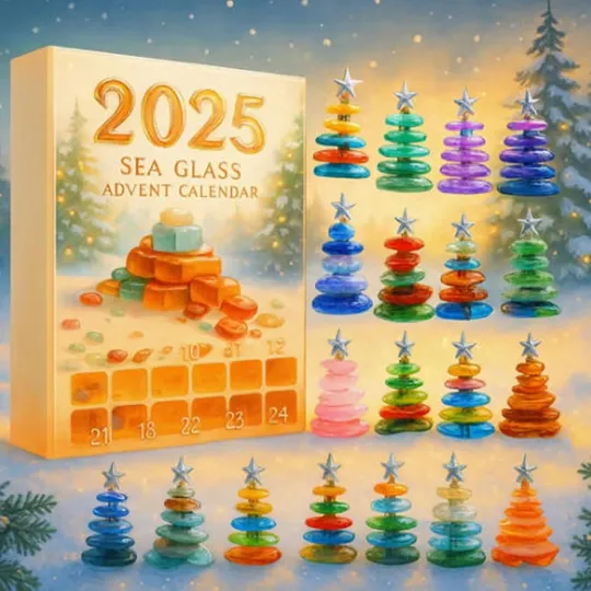Discover Sea Glass Christmas Tree Advent Calendar 2025, 24 Handcrafted Ocean